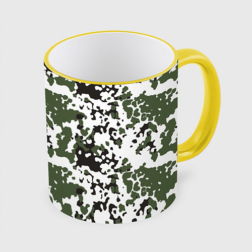 Кружка цветная Камуфляж M-84 Snow / 3D-Желтый кант – фото 1