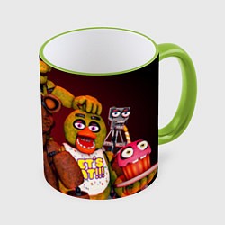 Кружка 3D Пять ночей Фредди, цвет: 3D-светло-зеленый кант