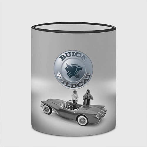 Кружка цветная Buick Wildcat - cabriolet - Retro / 3D-Черный кант – фото 2
