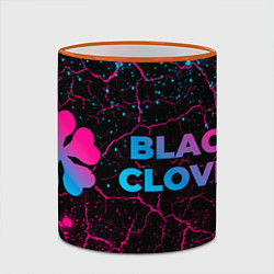 Кружка 3D Black Clover - neon gradient: надпись и символ, цвет: 3D-оранжевый кант — фото 2