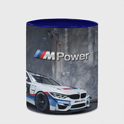 Кружка 3D BMW M4 GT4 - racing team - motorsport, цвет: 3D-белый + синий — фото 2