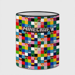 Кружка 3D Minecraft - пиксельные персонажи, цвет: 3D-черный кант — фото 2