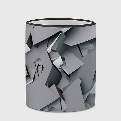 Кружка цветная Металлическая хаотичная броня / 3D-Черный кант – фото 2