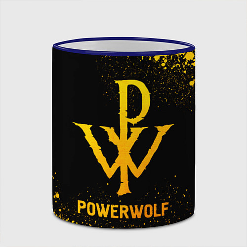 Кружка цветная Powerwolf - gold gradient / 3D-Синий кант – фото 2