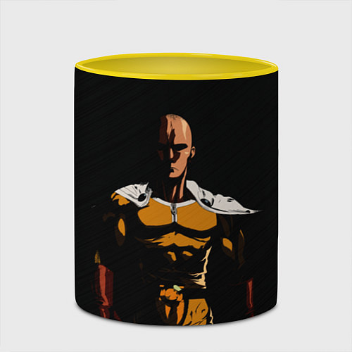 Кружка цветная One Punch-Man - человек-кулак / 3D-Белый + желтый – фото 2