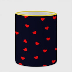 Кружка 3D Сердечки, цвет: 3D-желтый кант — фото 2