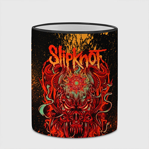 Кружка цветная Slipknot - red monster / 3D-Черный кант – фото 2