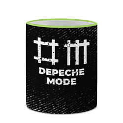 Кружка 3D Depeche Mode с потертостями на темном фоне, цвет: 3D-светло-зеленый кант — фото 2