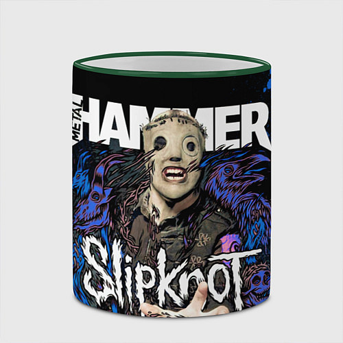 Кружка цветная Slipknot hammer blue / 3D-Зеленый кант – фото 2