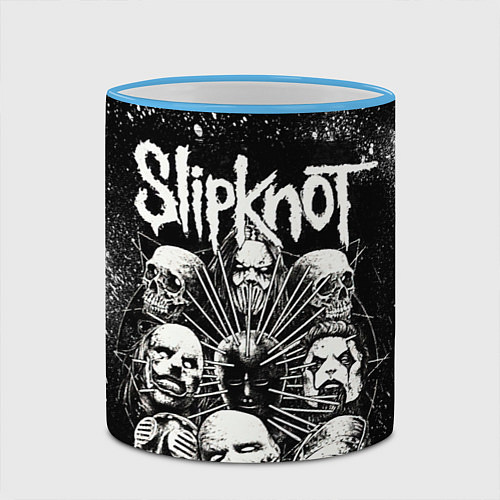 Кружка цветная Slipknot Black / 3D-Небесно-голубой кант – фото 2