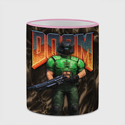 Кружка 3D DOS DOOM - Doomguy, цвет: 3D-розовый кант — фото 2