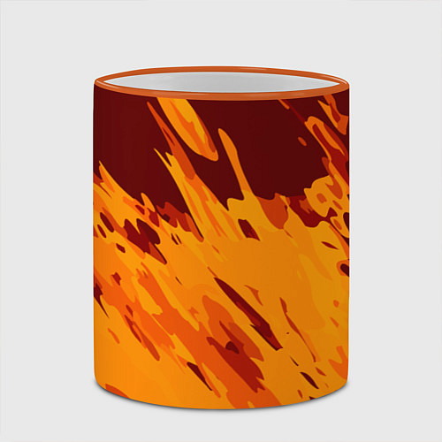Кружка цветная Лава - брызги / 3D-Оранжевый кант – фото 2