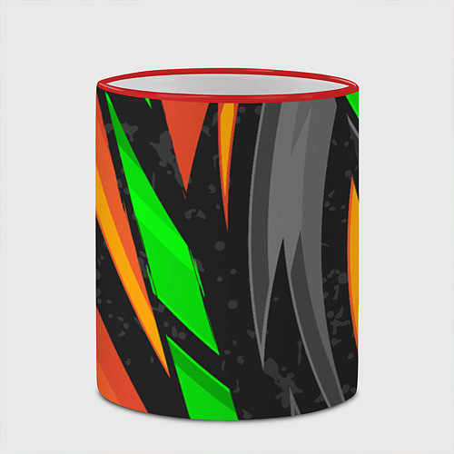 Кружка цветная Абстракция / 3D-Красный кант – фото 2