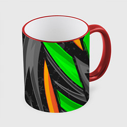 Кружка 3D Абстракция, цвет: 3D-красный кант