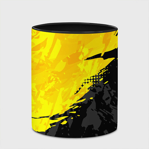 Кружка цветная Black and yellow / 3D-Белый + черный – фото 2