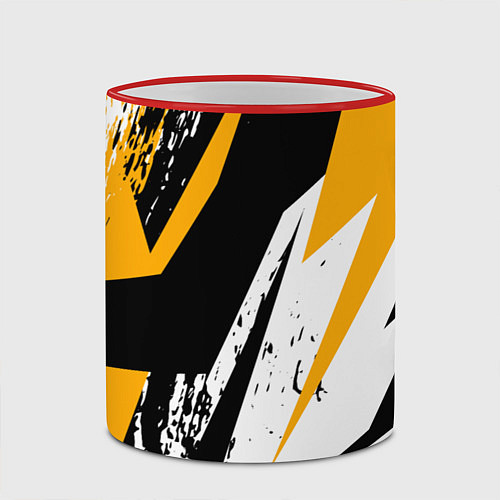 Кружка цветная Гоночная абстракция / 3D-Красный кант – фото 2