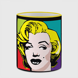 Кружка 3D Ретро портрет Мэрилин Монро, цвет: 3D-желтый кант — фото 2