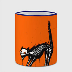 Кружка 3D Котик скелетик - Хеллоуин, цвет: 3D-синий кант — фото 2