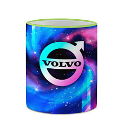 Кружка 3D Volvo неоновый космос, цвет: 3D-светло-зеленый кант — фото 2