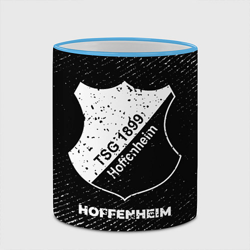 Кружка цветная Hoffenheim с потертостями на темном фоне / 3D-Небесно-голубой кант – фото 2