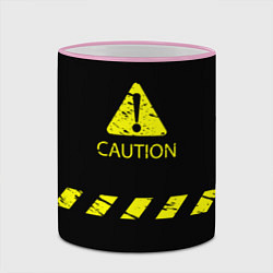 Кружка 3D CAUTION - Осторожно опасность, цвет: 3D-розовый кант — фото 2