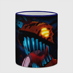 Кружка 3D Ярость человека бензопилы - Дэнджи, цвет: 3D-синий кант — фото 2