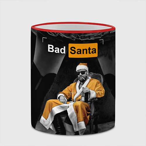 Кружка цветная Bad Santa REC / 3D-Красный кант – фото 2