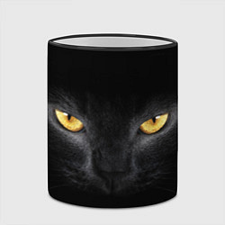 Кружка 3D Чёрная кошка с оранжевыми глазами, цвет: 3D-черный кант — фото 2
