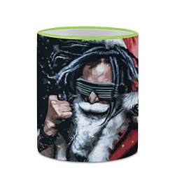 Кружка 3D Cool Santa Rastaman, цвет: 3D-светло-зеленый кант — фото 2