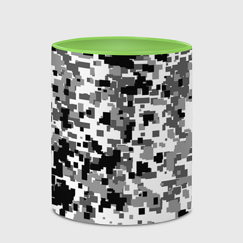 Кружка цветная Городской пиксель камуфляж / 3D-Белый + светло-зеленый – фото 2
