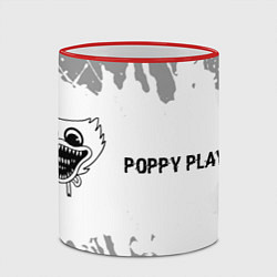 Кружка 3D Poppy Playtime glitch на светлом фоне: надпись и с, цвет: 3D-красный кант — фото 2