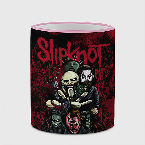 Кружка цветная Slipknot art / 3D-Розовый кант – фото 2