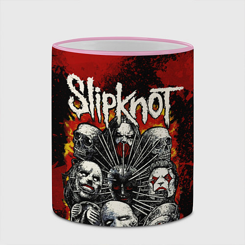 Кружка цветная Slipknot rock / 3D-Розовый кант – фото 2