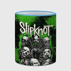 Кружка 3D Slipknot green abstract, цвет: 3D-небесно-голубой кант — фото 2