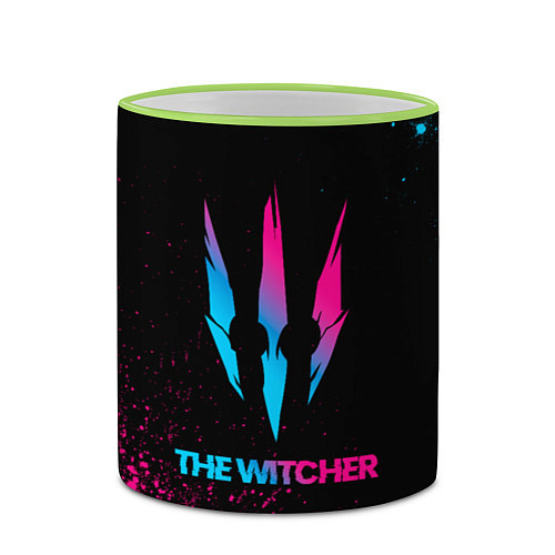 Кружка цветная The Witcher - neon gradient / 3D-Светло-зеленый кант – фото 2