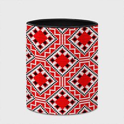 Кружка 3D Белорусская вышивка - орнамент, цвет: 3D-белый + черный — фото 2