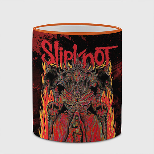 Кружка цветная Slipknot black and red / 3D-Оранжевый кант – фото 2