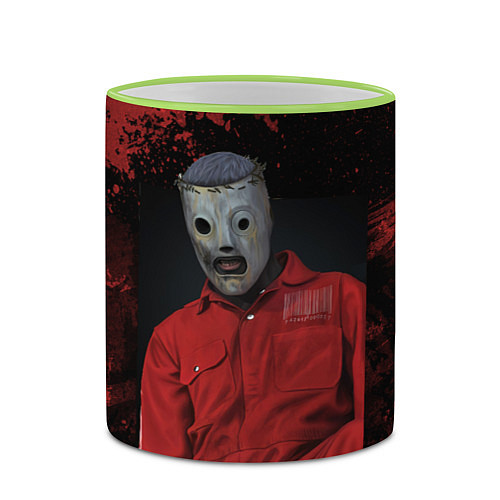 Кружка цветная Slipknot red & black / 3D-Светло-зеленый кант – фото 2