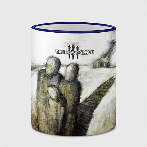 Кружка цветная Three Days Grace дебютный альбом / 3D-Синий кант – фото 2