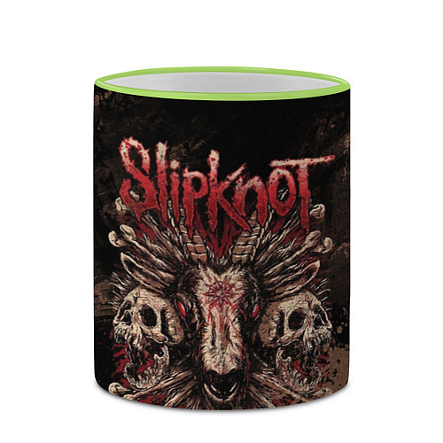 Кружка цветная Slipknot skull / 3D-Светло-зеленый кант – фото 2