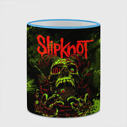 Кружка 3D Slipknot green череп, цвет: 3D-небесно-голубой кант — фото 2