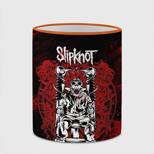 Кружка цветная Slipknot - скелет / 3D-Оранжевый кант – фото 2