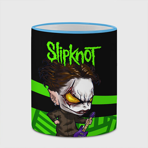 Кружка цветная Slipknot dark green / 3D-Небесно-голубой кант – фото 2