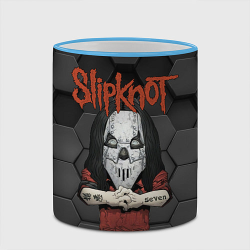 Кружка цветная Slipknot seven art / 3D-Небесно-голубой кант – фото 2