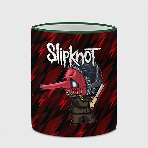 Кружка цветная Slipknot красные молнии / 3D-Зеленый кант – фото 2