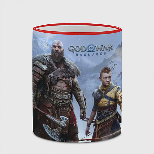 Кружка цветная God of war ragnarok-God of War: Рагнарёк / 3D-Красный кант – фото 2