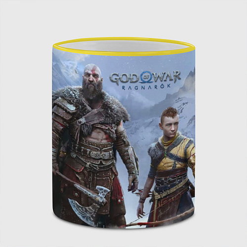 Кружка цветная God of war ragnarok-God of War: Рагнарёк / 3D-Желтый кант – фото 2