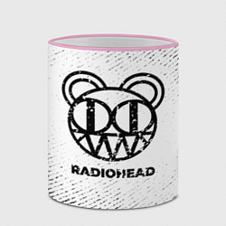 Кружка 3D Radiohead с потертостями на светлом фоне, цвет: 3D-розовый кант — фото 2