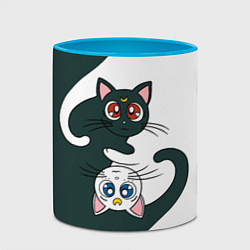 Кружка 3D Луна и Артемис инь-янь, цвет: 3D-белый + небесно-голубой — фото 2