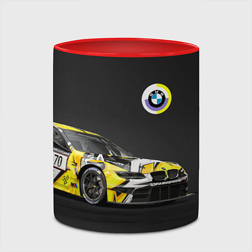 Кружка цветная BMW Motorsport - Racing team / 3D-Белый + красный – фото 2